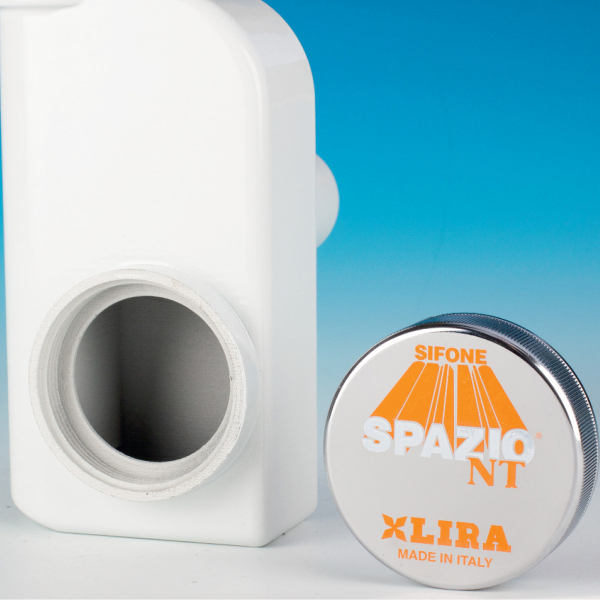 Raumspar - Siphon 1 1/2" Küchenspüle,  super platzsparend,  Wandanschluss 40 + 50mm Lira 9.1290.03